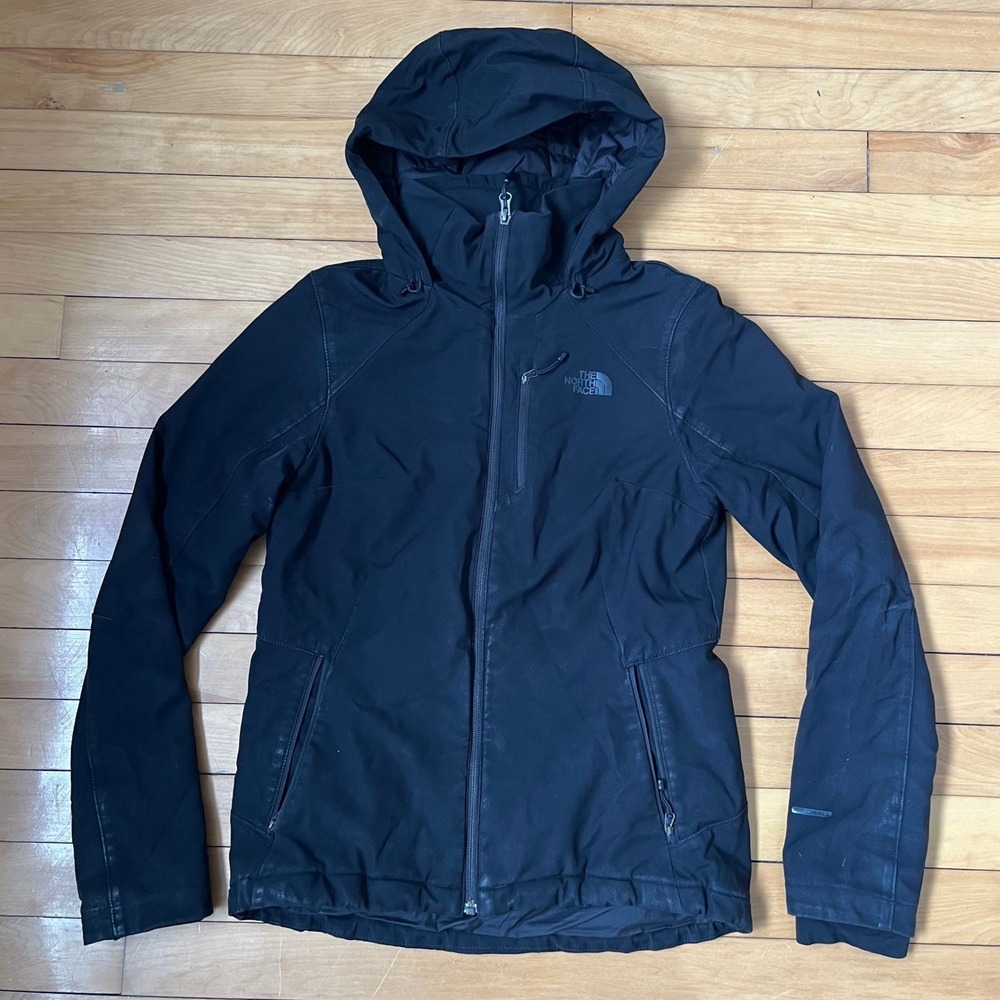 The North Face Womens WindWall Softshell Hooded Jacket Black Small Full Zip